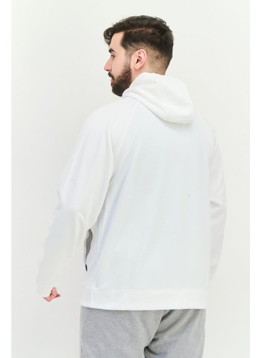 Men Sportswear Fit Long Sleeve Outdoor Hoodie, White