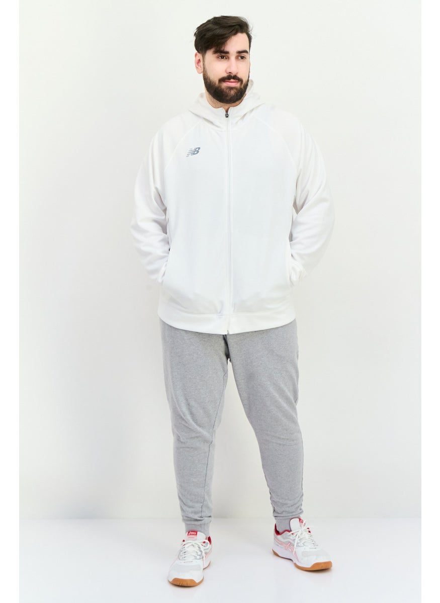 Men Sportswear Fit Long Sleeve Outdoor Hoodie, White