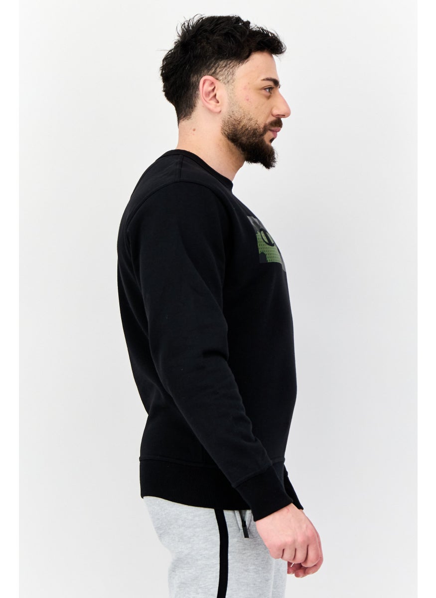 Men Sportswear Fit Long Sleeve Outdoor Sweatshirts, Black
