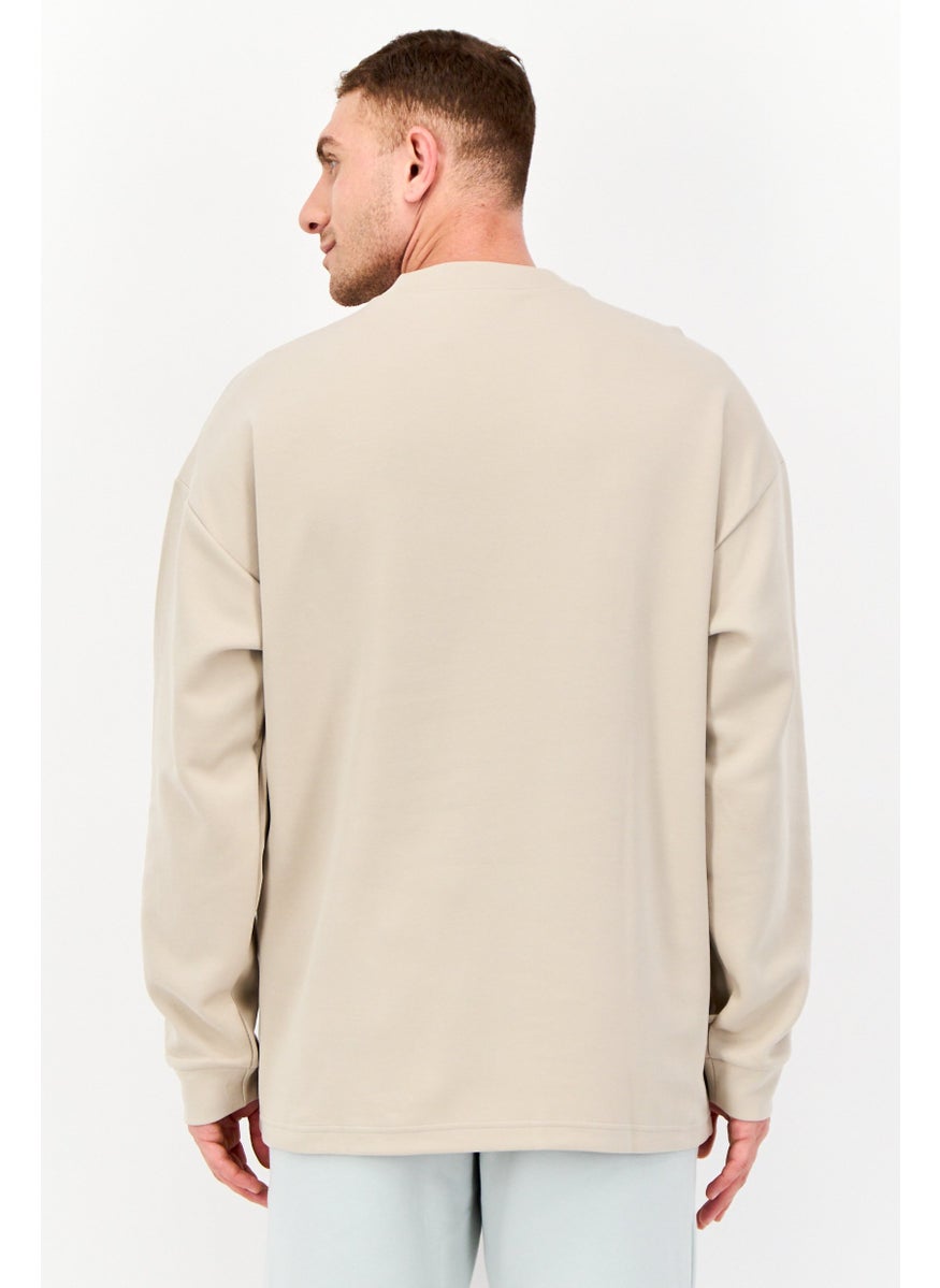 Men Sportswear Fit Long  Sleeves Outdoor Sweatshirts, Taupe