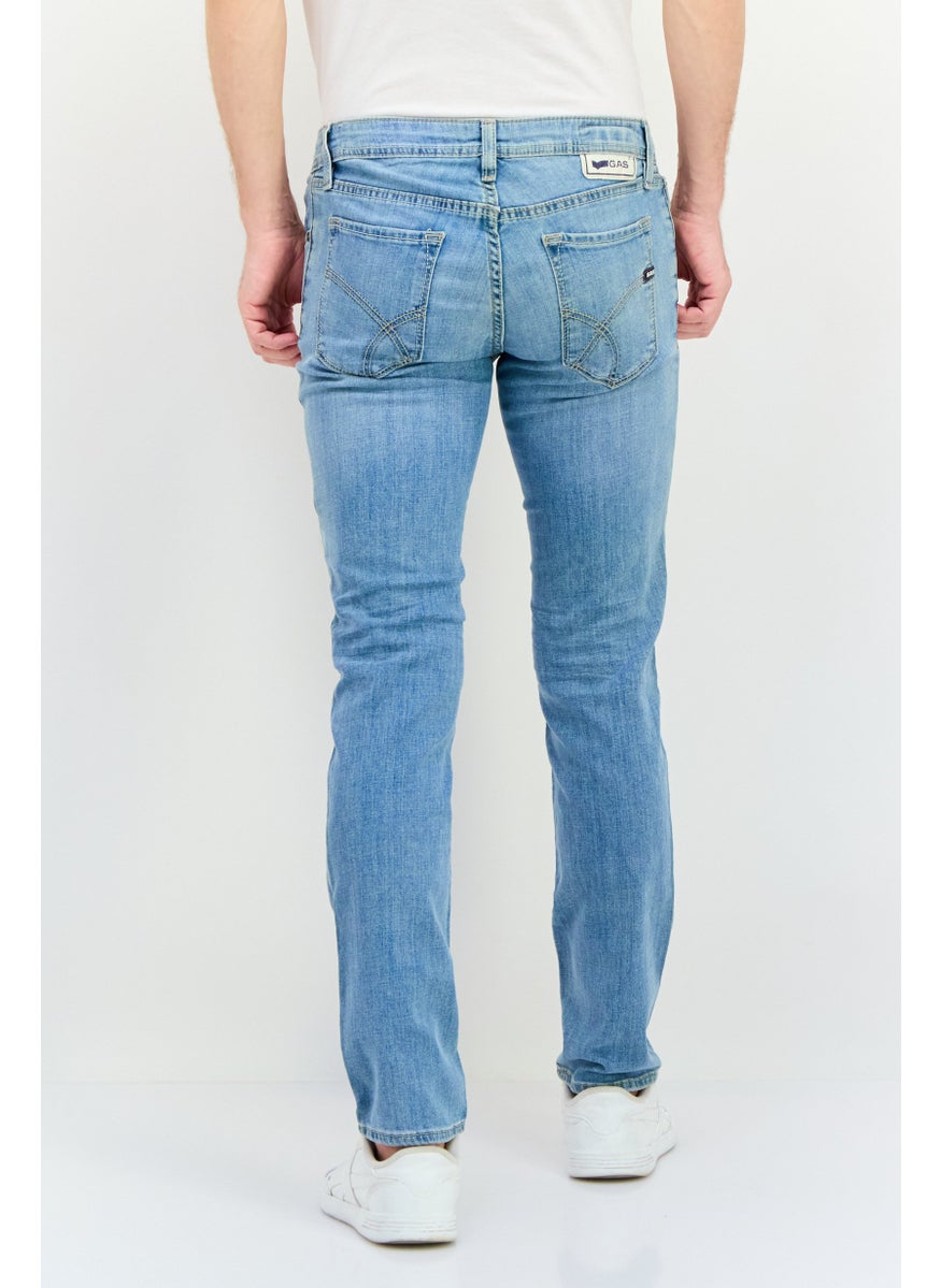 Men Slim Fit Washed Stretchable Denim Jeans, Blue