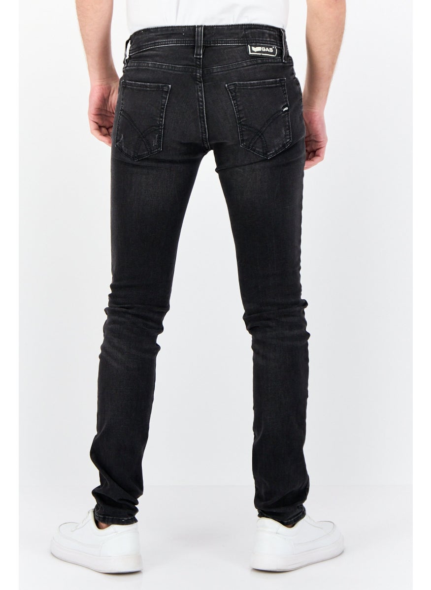 Men Skinny Fit Wash Stretchable Denim Jeans, Black