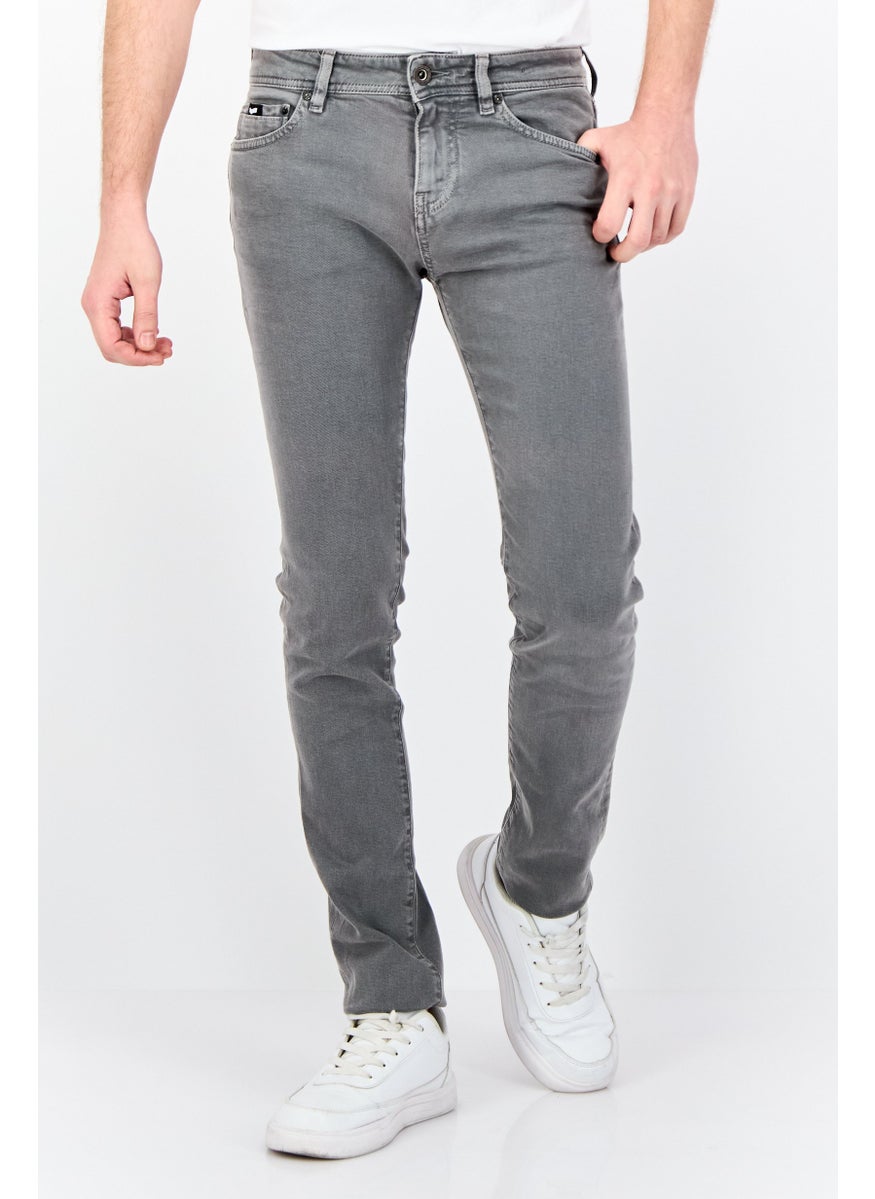 Men Skinny Fit Solid Stretchable Jeans, Grey