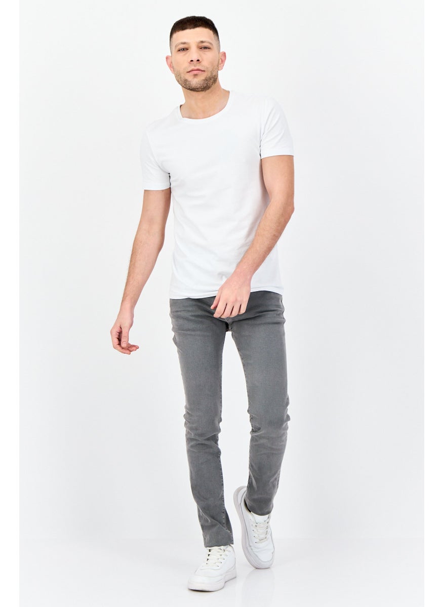 Men Skinny Fit Solid Stretchable Jeans, Grey
