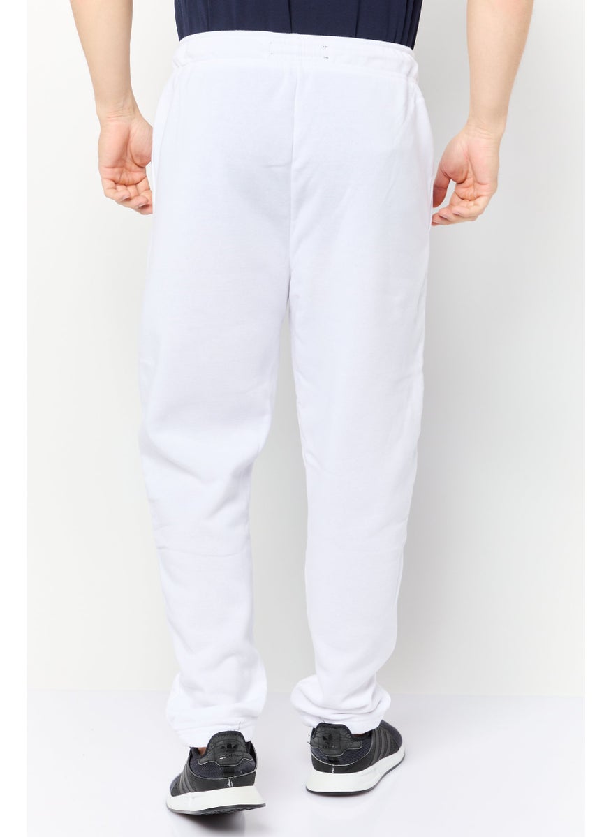 Men Relaxed Fit Graphic Print Sweatpants, White