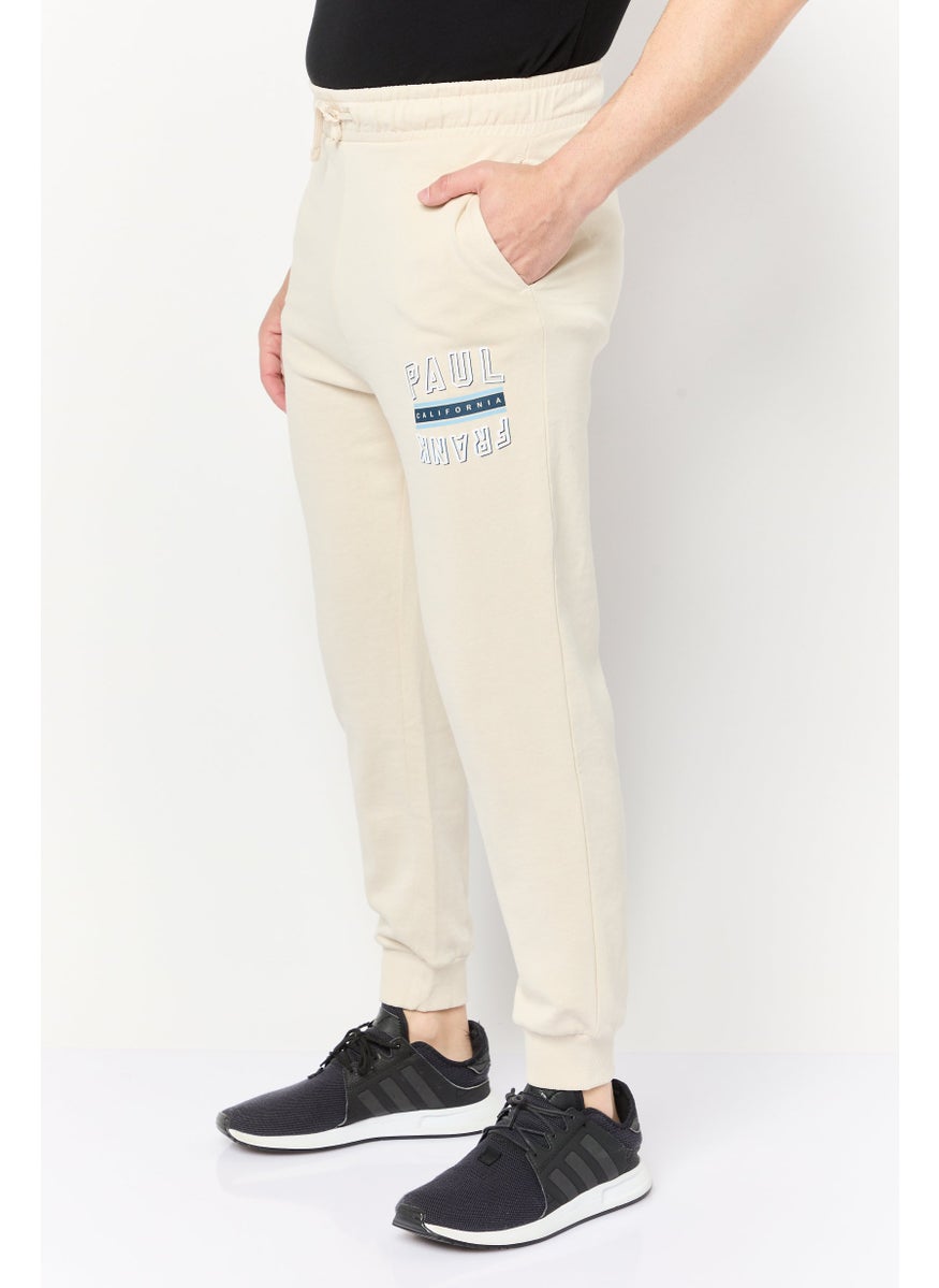 Men Regular Fit Solid Jogger Pants, Beige