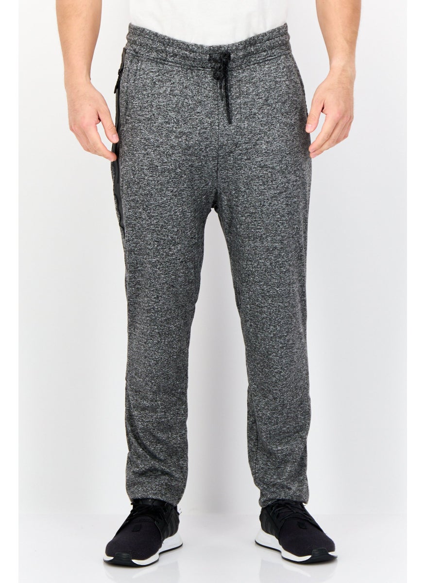 Men All Over Print Drawstring Jogger Pants, Grey