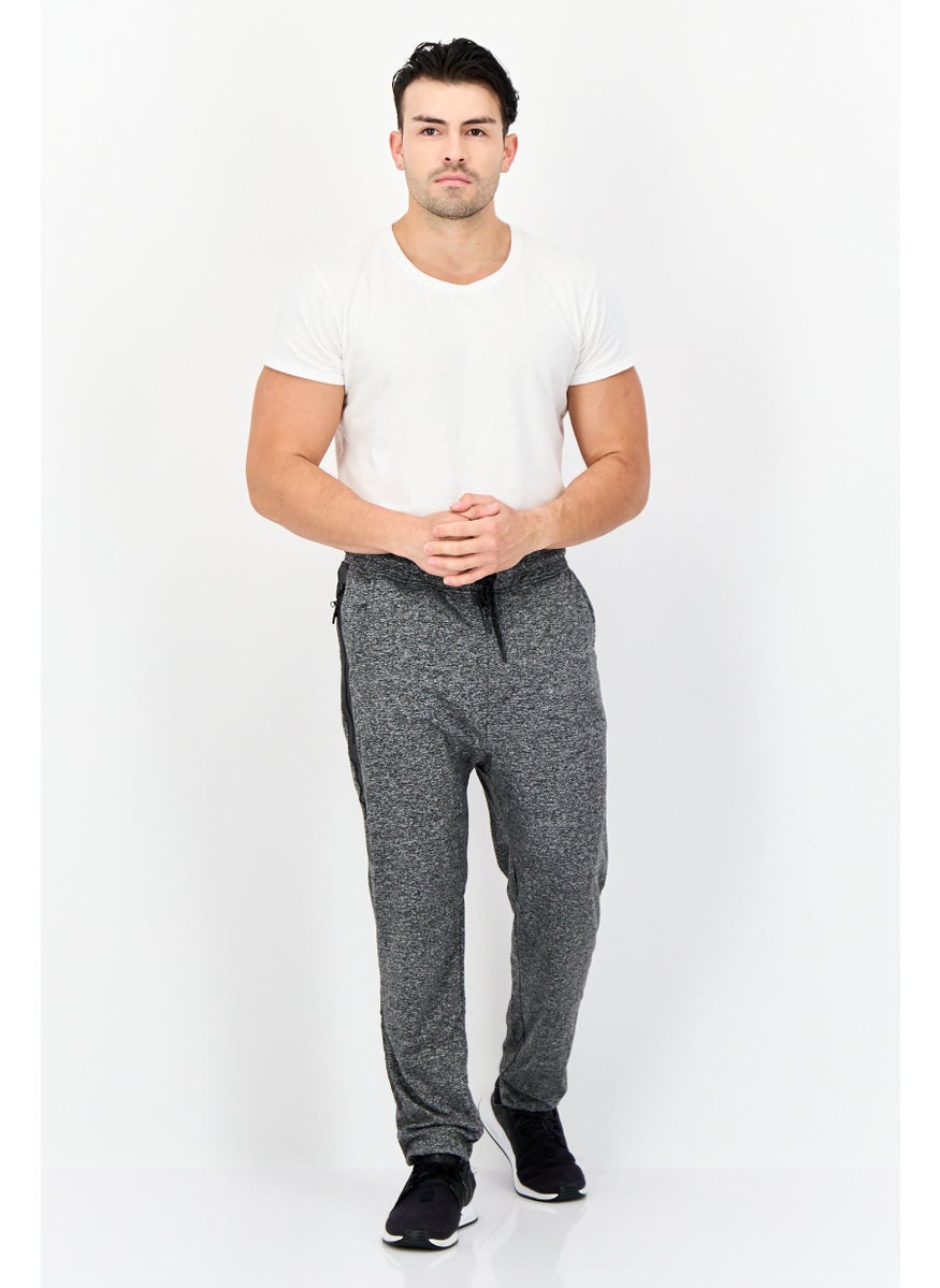 Men All Over Print Drawstring Jogger Pants, Grey