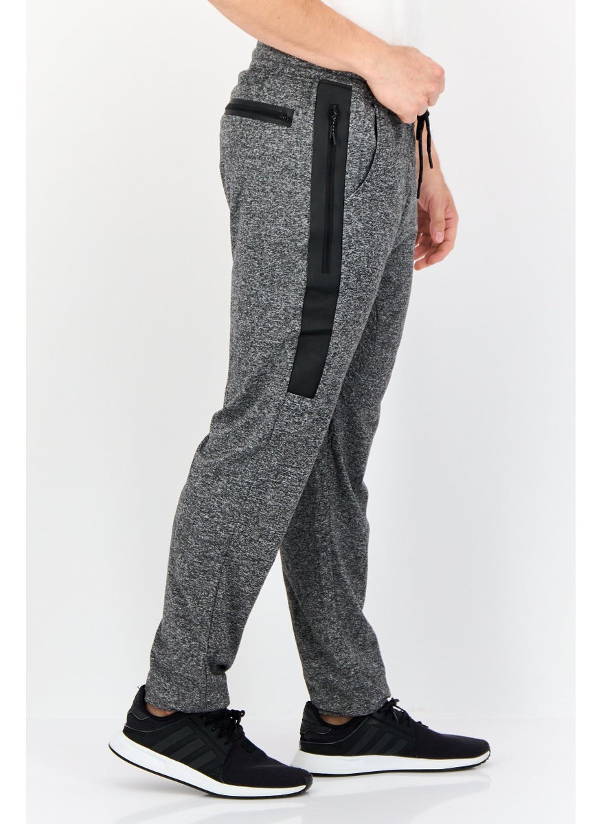 Men All Over Print Drawstring Jogger Pants, Grey