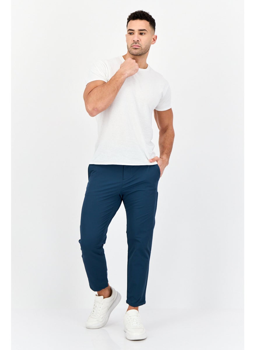 Men Tapered Fit Plain Chino Pants, Green