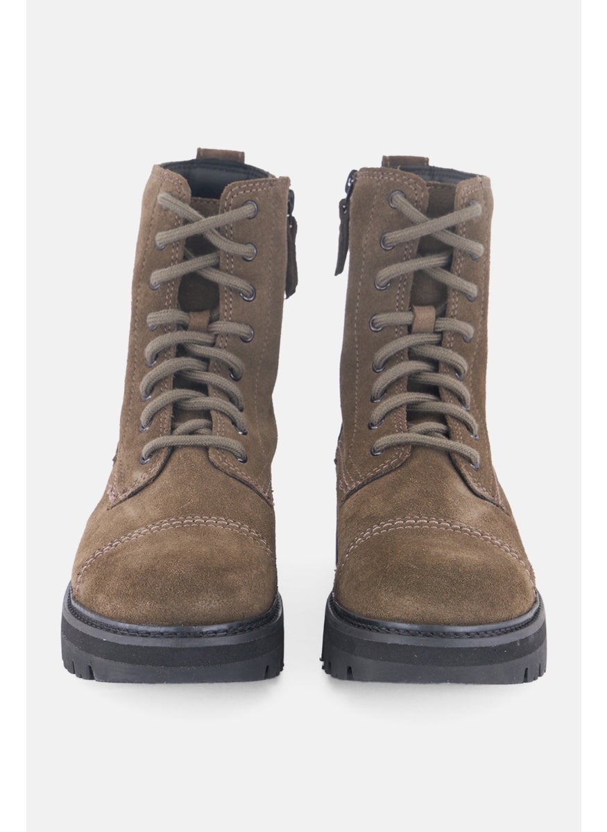 Women Orianna Lace Up Ankle Boots, Dark Olive