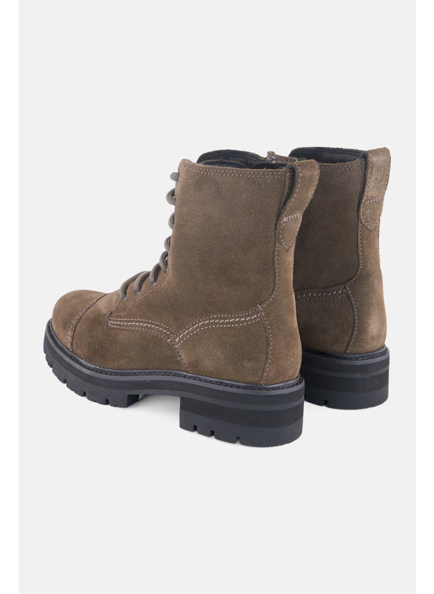 Women Orianna Lace Up Ankle Boots, Dark Olive