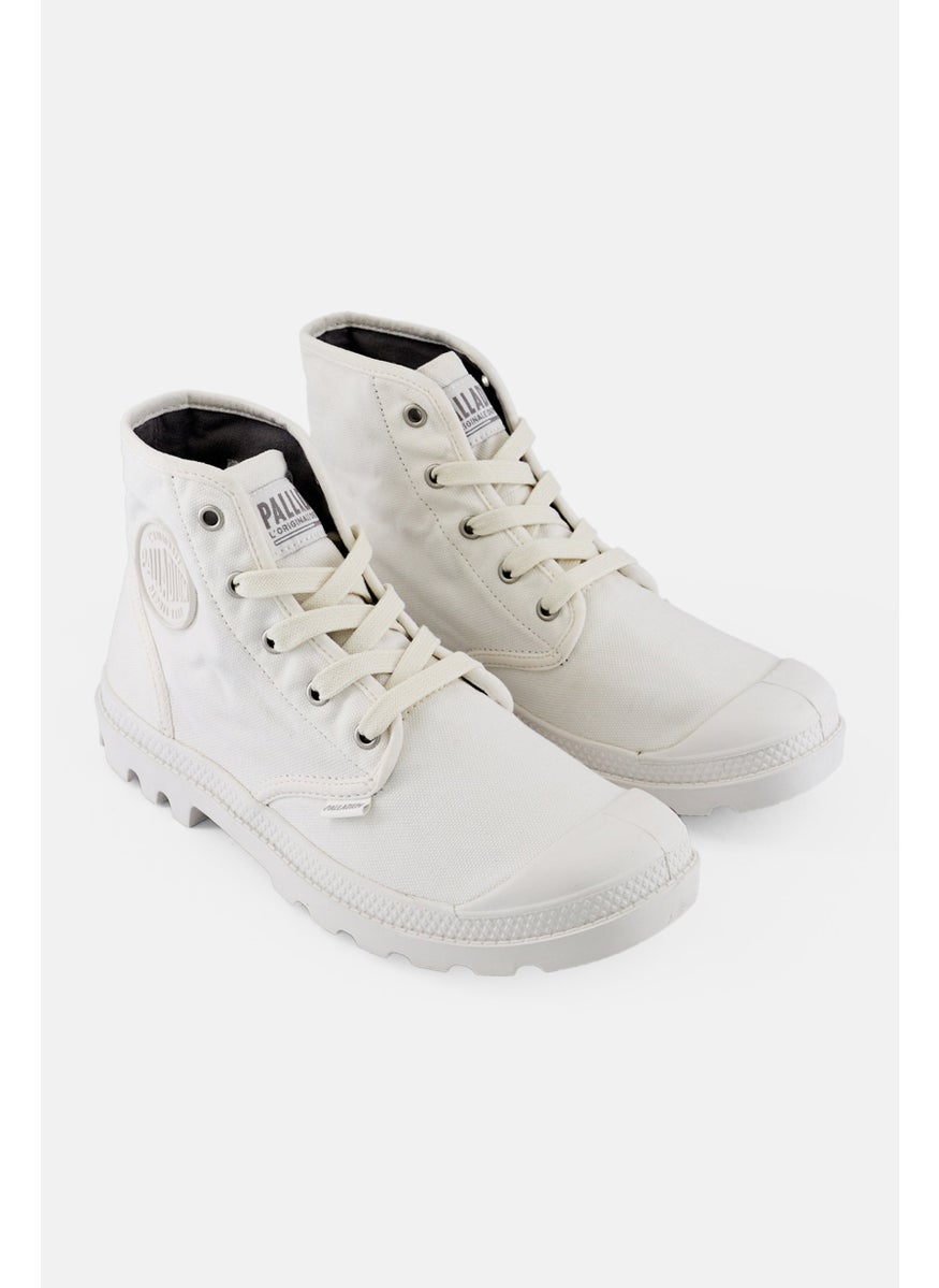 Women Pampa Hi Lace Up Closed Toe High Cut Boots, White