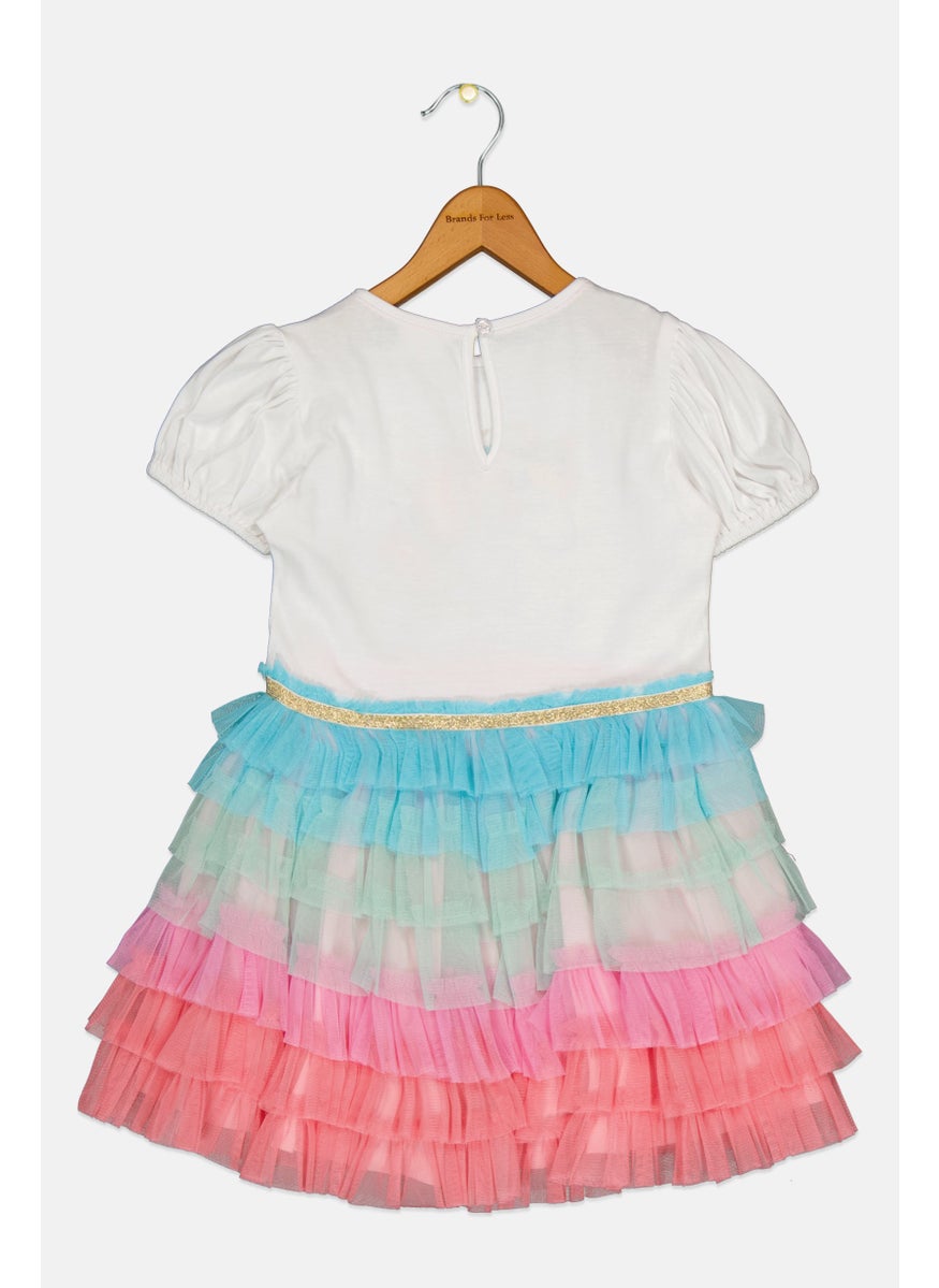 Kids Girl Embroidered Dress, Multicolor