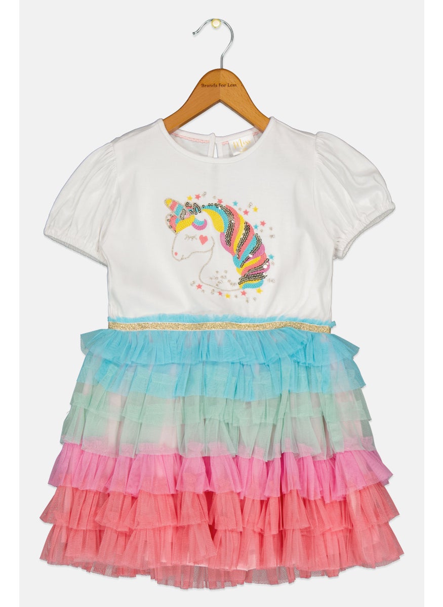 Kids Girl Embroidered Dress, Multicolor