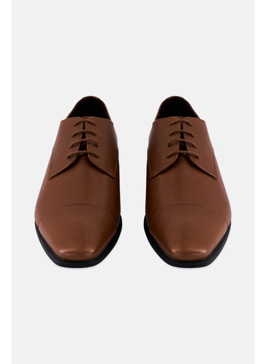 Men Lace Up Formal Shoes, Brown