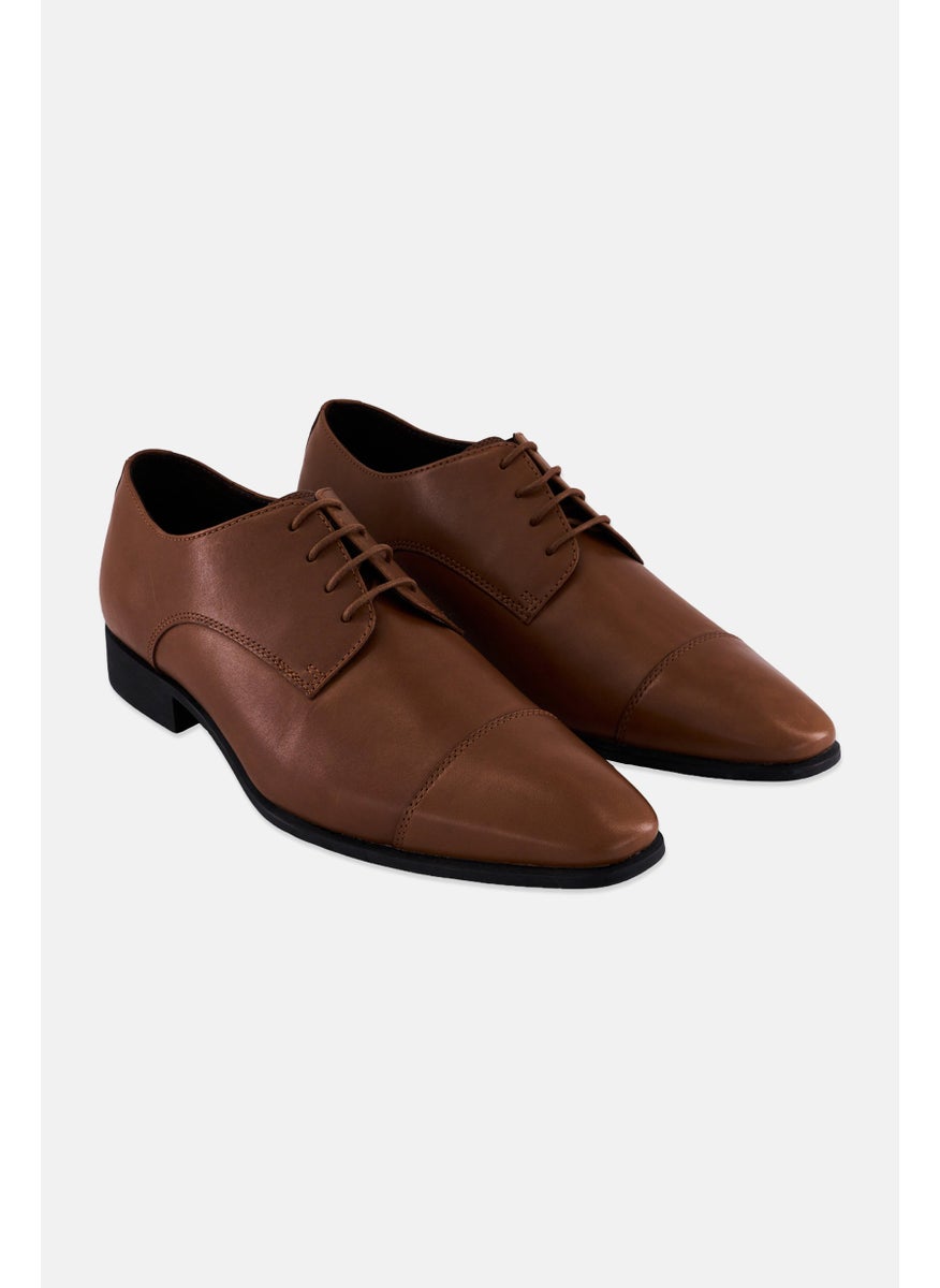 Men Lace Up Formal Shoes, Brown