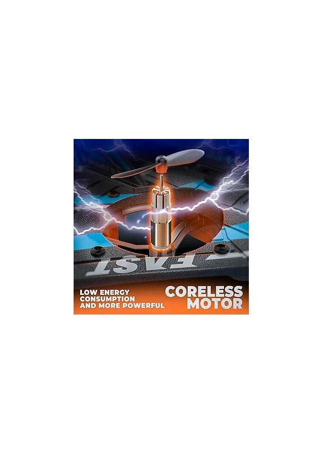 2.4GHz RC Floating Fighter Plane Quadcopter with 360° Stunts, LED Lights, USB Charging & One-Button 3D Roll - Perfect for Beginners, Kids & Adults