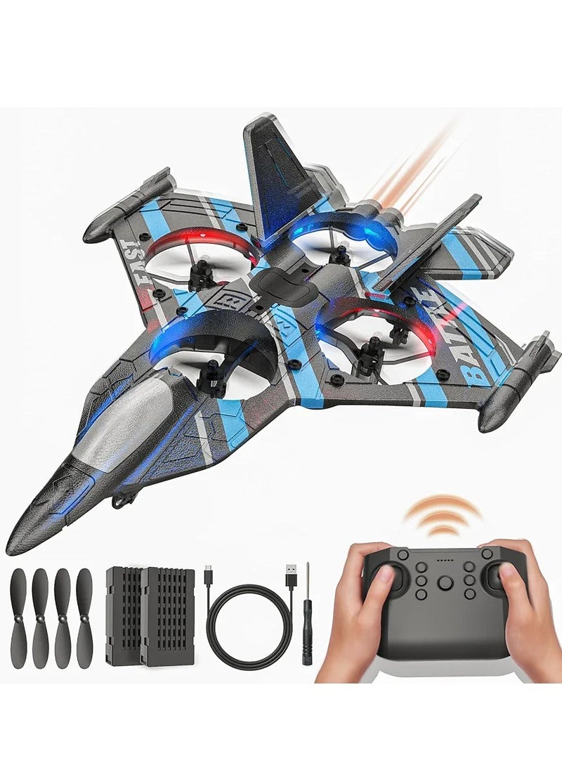 2.4GHz RC Floating Fighter Plane Quadcopter with 360° Stunts, LED Lights, USB Charging & One-Button 3D Roll - Perfect for Beginners, Kids & Adults
