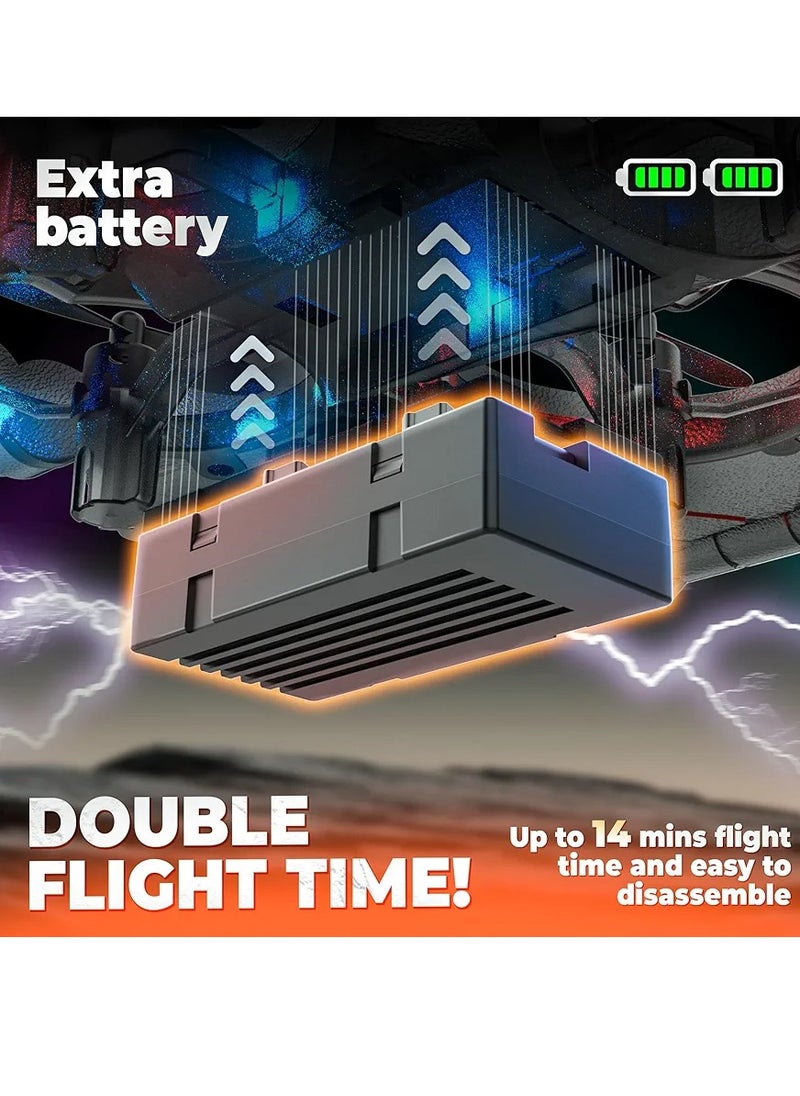 2.4GHz RC Floating Fighter Plane Quadcopter with 360° Stunts, LED Lights, USB Charging & One-Button 3D Roll - Perfect for Beginners, Kids & Adults