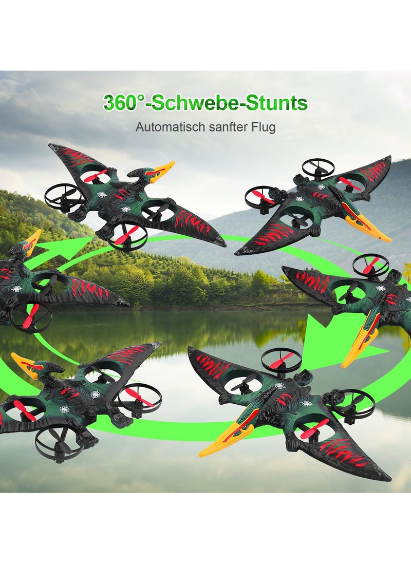 RC Aeroplane 2.4GHz Remote Controlled Aeroplane L0713 Quadcopter Floating Fighter Aircraft RC Aeroplane RTF for Beginners/Children/Adults, USB Charging, Green