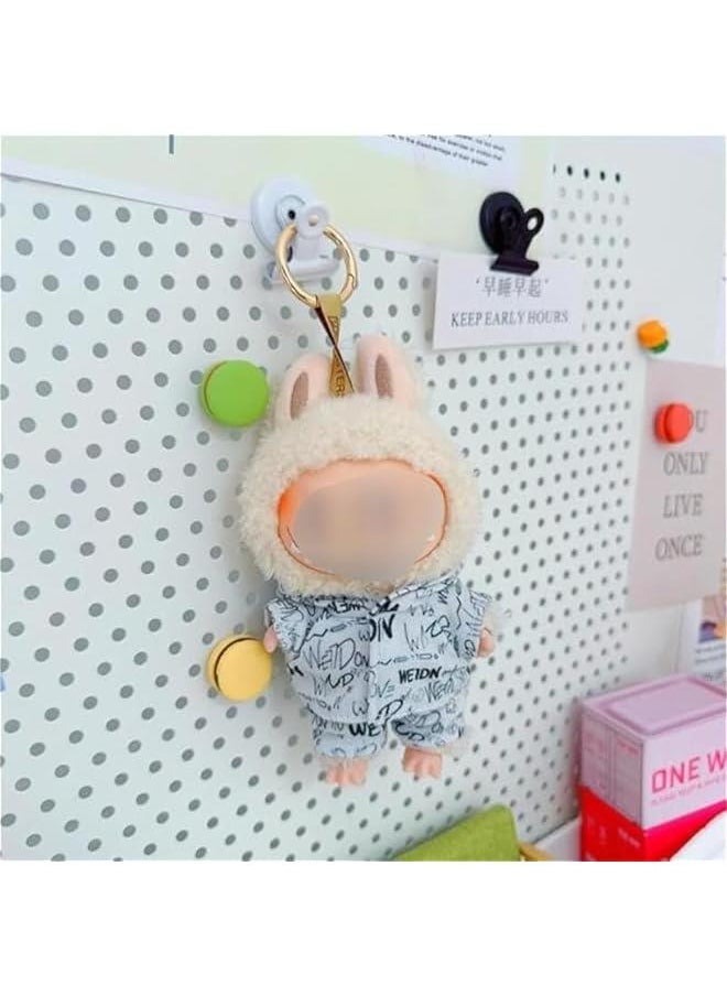 17cm labubu Doll Clothes Set for 17cm labubu Accessories Suit no Doll only Clothes 1top+1pants (Trendy Letter 2pc Set)