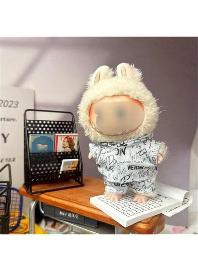 17cm labubu Doll Clothes Set for 17cm labubu Accessories Suit no Doll only Clothes 1top+1pants (Trendy Letter 2pc Set)