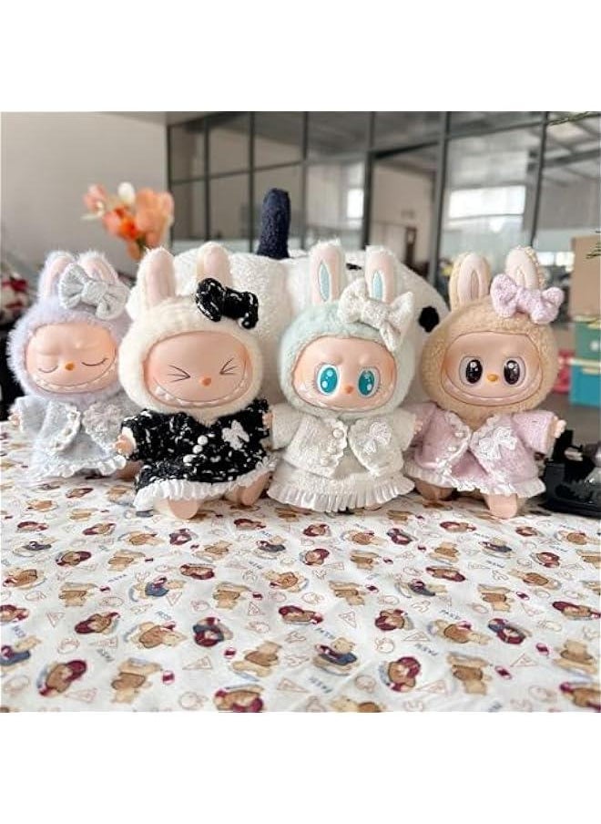 Labubu Clothes – 3-Piece Outfit Set for 17cm Labubu Dolls, Includes Dress, Skirt, and Bow, Perfect for Playtime & Collectors, Labubu Clothes for Doll Wardrobe (Black)