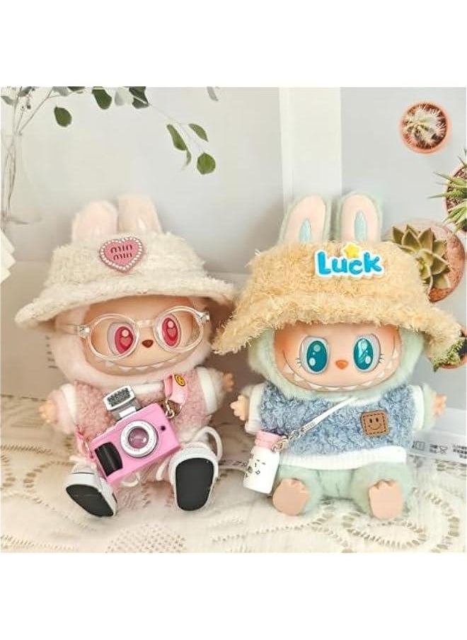 Labubu Clothes, Labubu Doll Accessories, Labubu Outfit Set 5 Pieces Suitable for 15cm 17cm Doll, Clothes for Labubu Keychain, Labubu Outfit Replacement(No Doll)