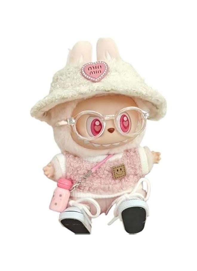 Labubu Clothes, Labubu Doll Accessories, Labubu Outfit Set 5 Pieces Suitable for 15cm 17cm Doll, Clothes for Labubu Keychain, Labubu Outfit Replacement(No Doll)