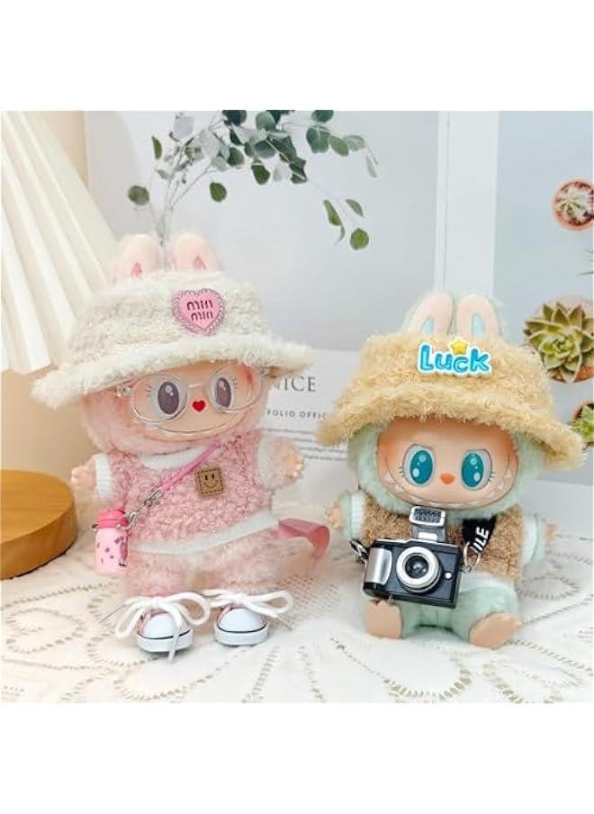 Labubu Clothes, Labubu Doll Accessories, Labubu Outfit Set 5 Pieces Suitable for 15cm 17cm Doll, Clothes for Labubu Keychain, Labubu Outfit Replacement(No Doll)
