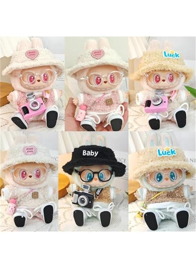 Labubu Clothes, Labubu Doll Accessories, Labubu Outfit Set 5 Pieces Suitable for 15cm 17cm Doll, Clothes for Labubu Keychain, Labubu Outfit Replacement(No Doll)