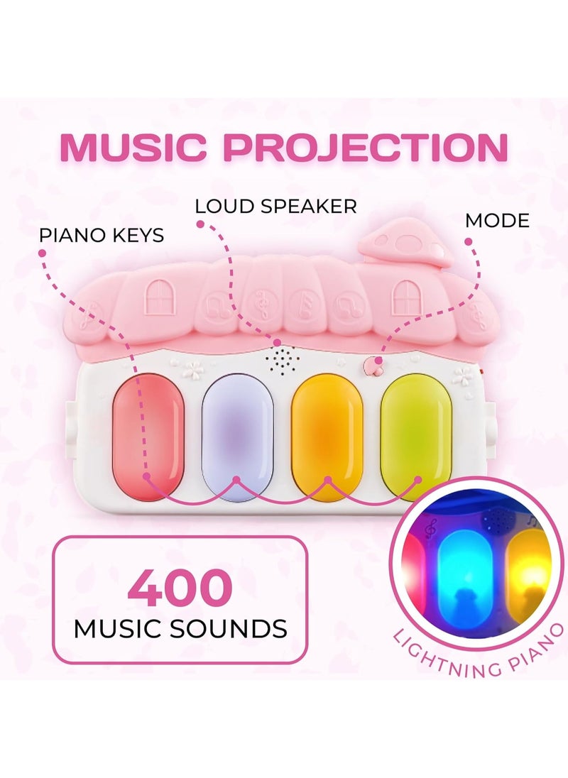 Baby Music Piano Fitness Rack, Removable Multifunctional Kick and Play Piano Gym Mat, Early Educational Baby Game Pad.