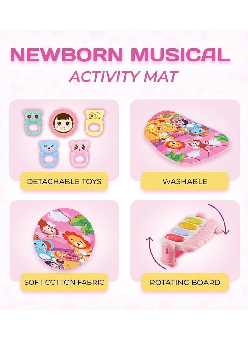 Baby Music Piano Fitness Rack, Removable Multifunctional Kick and Play Piano Gym Mat, Early Educational Baby Game Pad.