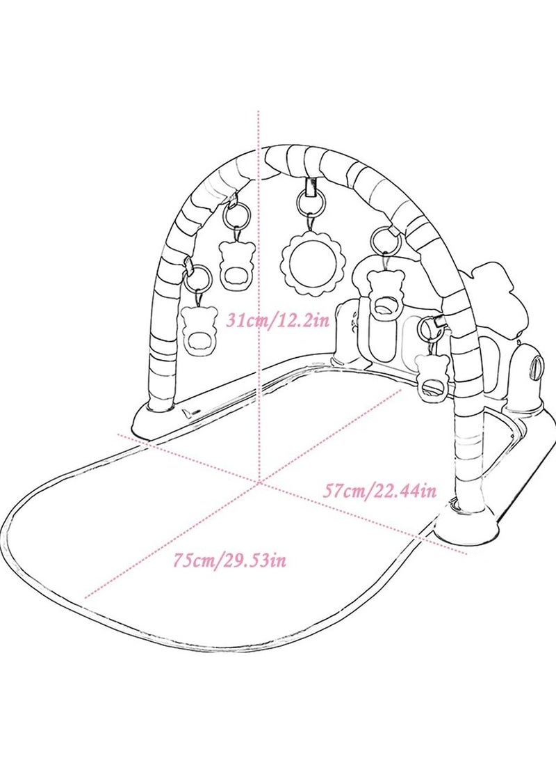 Baby Music Piano Fitness Rack, Removable Multifunctional Kick and Play Piano Gym Mat, Early Educational Baby Game Pad.