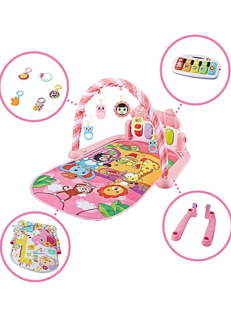 Baby Music Piano Fitness Rack, Removable Multifunctional Kick and Play Piano Gym Mat, Early Educational Baby Game Pad.