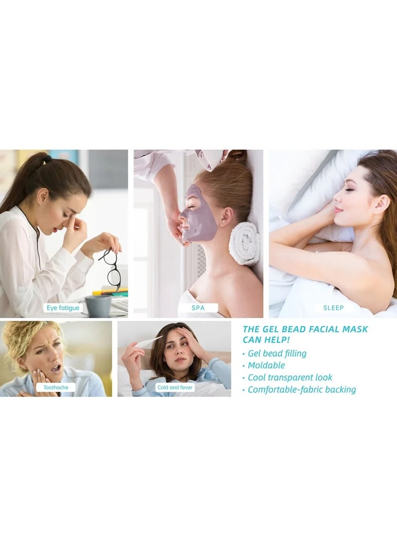 SPA Ice Cold and Hot Heat Full Face Eye Mask Sleeping Ice Pack Reduce Face Puff Dark Circles Gel Beads Compress for Woman