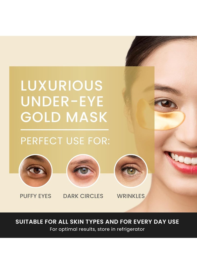 24K Gold Under Eye Patches, Eye Mask, Eye Patches for Puffy Eyes and Dark Circles, Eye Masks Skincare, Under eye patches for puffy eyes dark circles, Under eye treatment, Eye Care (32 Pairs)