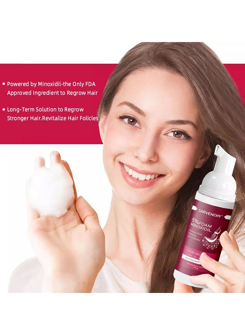 Minoxidil Foam for Women Hair Growth: 5% Minoxidil as Women's Hair Loss Treatments and Hair Thickening Products, 2 Pack