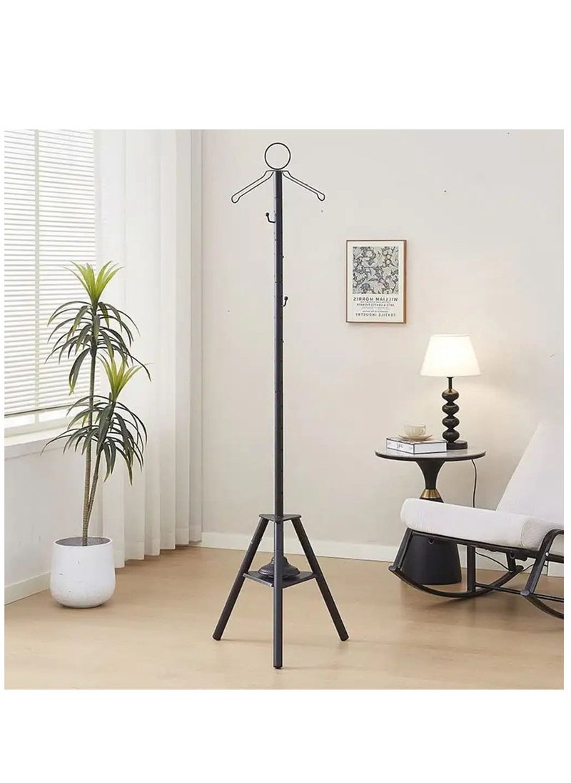 Multifunctional Metal Coat Rack with Bukhoor Burner – Freestanding Hanger Stand for Clothes, Hats & Bags – Aromatic Incense Diffuser & Organizer (Black)