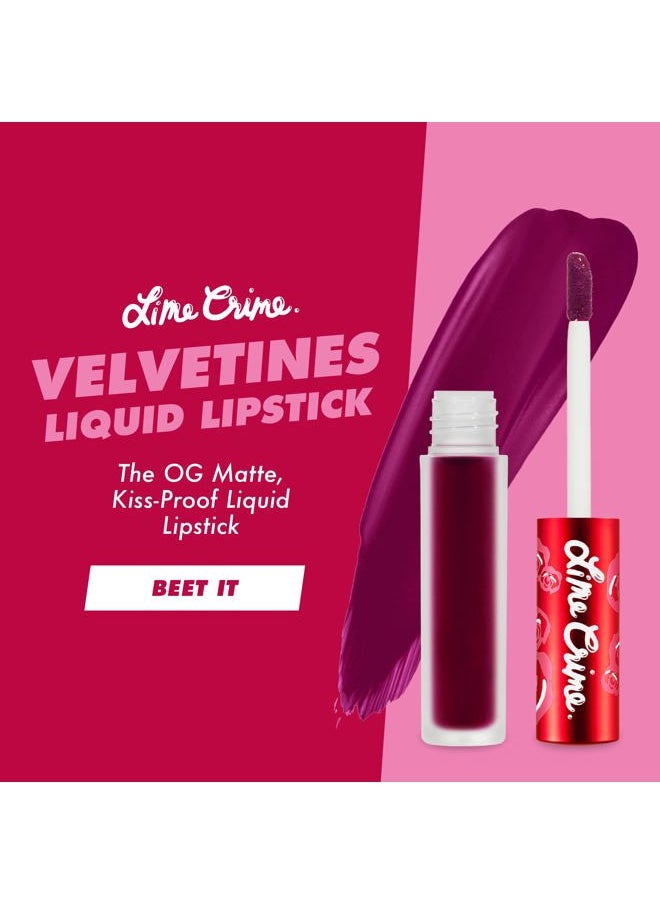 Velvetines Liquid Matte Lipstick, Feelins (Deepest True Red) - Bold, Long Lasting Shades & Lip Lining - Stellar Color & High Comfort for All-Day Wear - Talc-Free & Paraben-Free