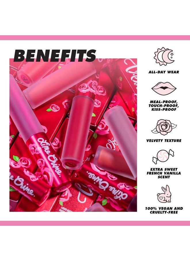 Velvetines Liquid Matte Lipstick, Feelins (Deepest True Red) - Bold, Long Lasting Shades & Lip Lining - Stellar Color & High Comfort for All-Day Wear - Talc-Free & Paraben-Free