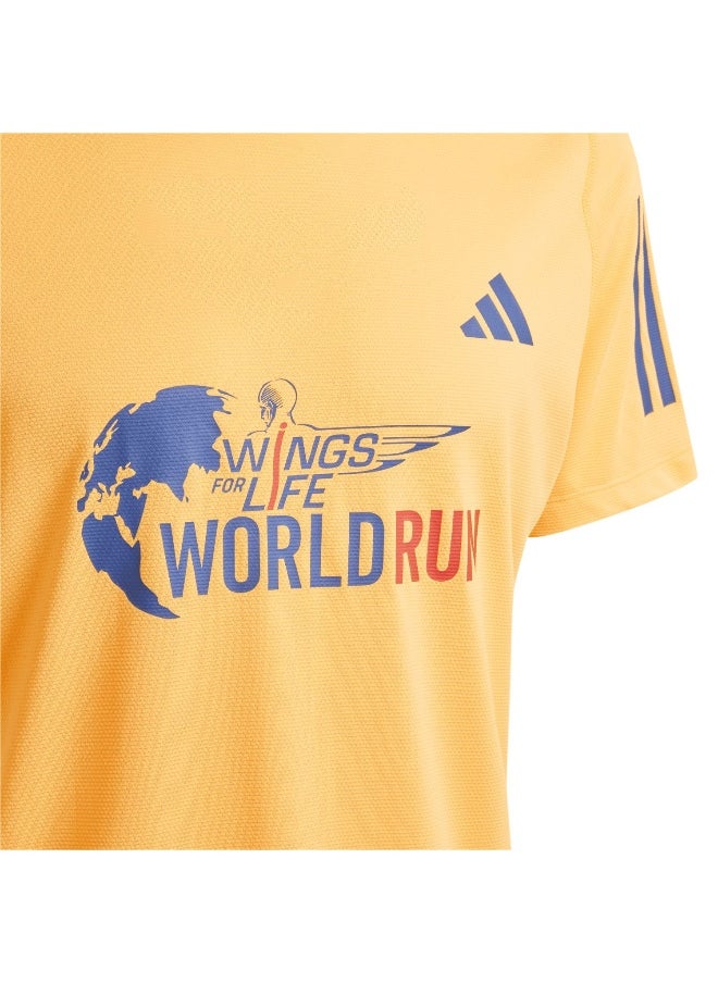Adidas Wfl Event Ss Tm Orange Running T-Shirts For Men Xs
