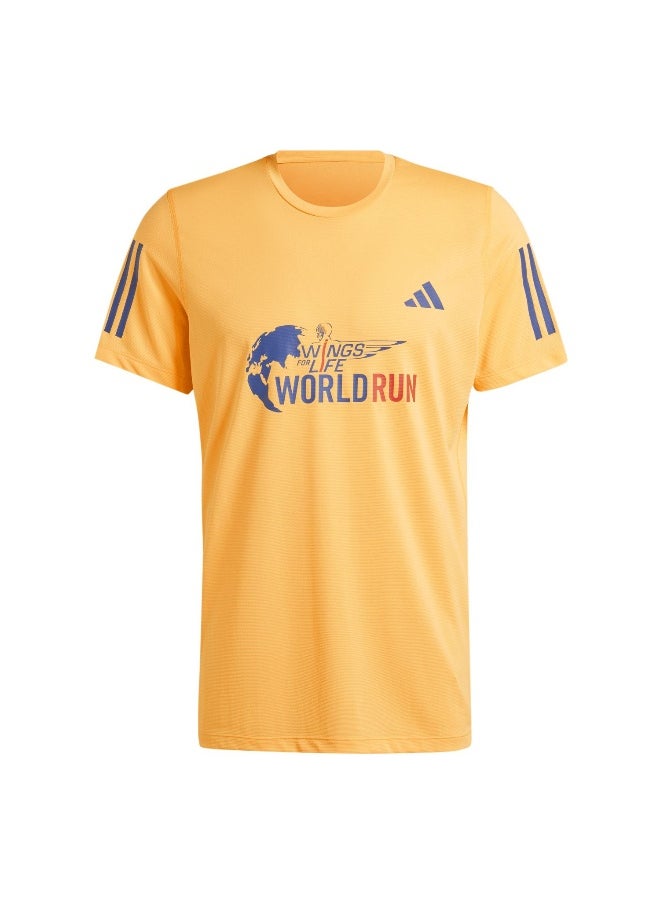Adidas Wfl Event Ss Tm Orange Running T-Shirts For Men Xs