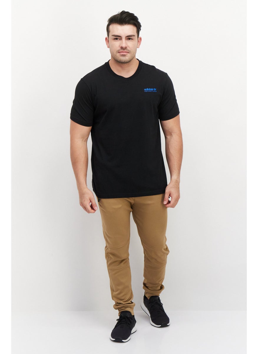 Men Sportswear Fit Brand Logo T Shirt, Black