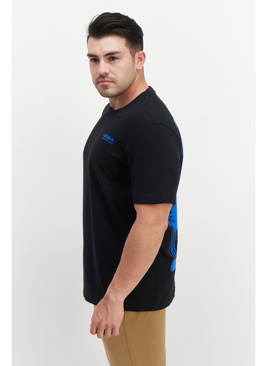 Men Sportswear Fit Brand Logo T Shirt, Black