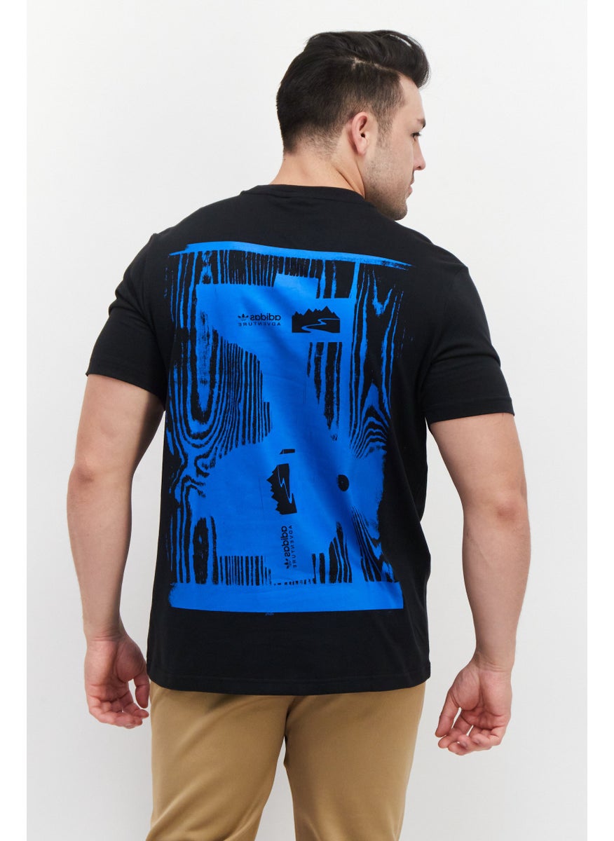 Men Sportswear Fit Brand Logo T Shirt, Black