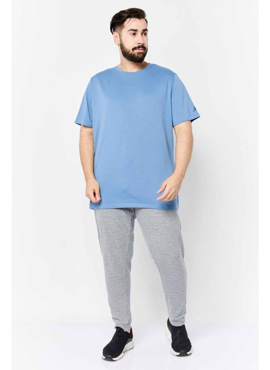 Men Sportswear Fit Short Sleeve Outdoor T-Shirt, Slate Blue