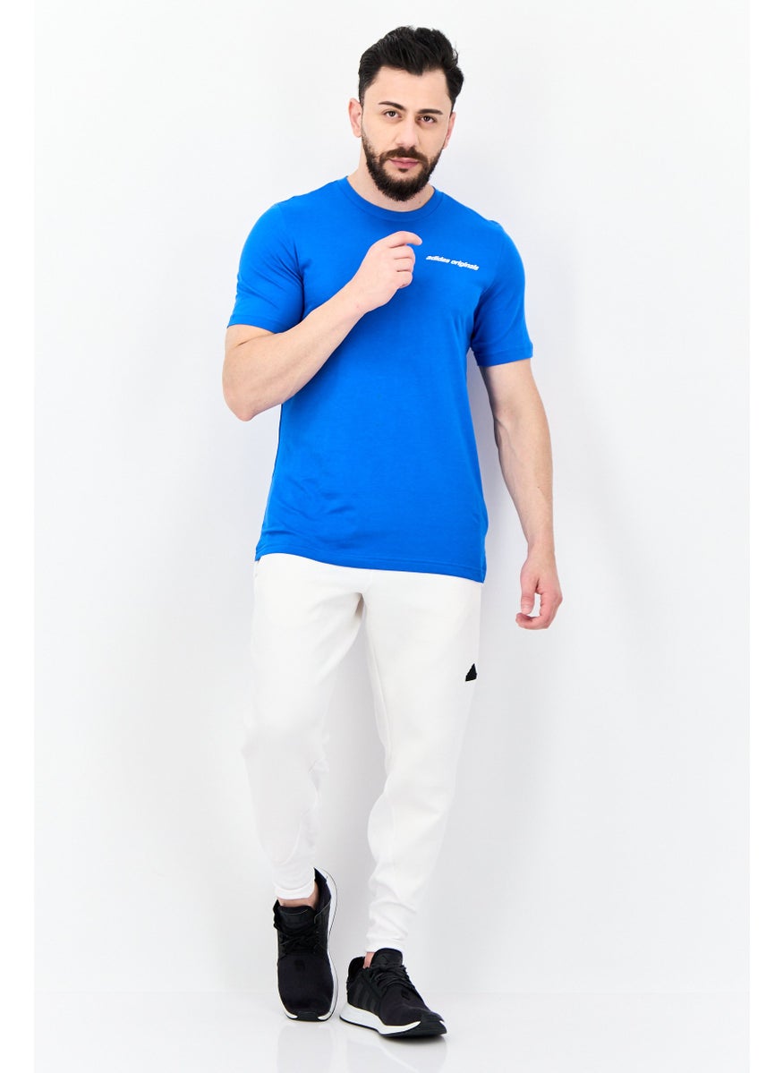 Men Sportswear Fit Short Sleeve Outdoor T-shirt, Blue Bird