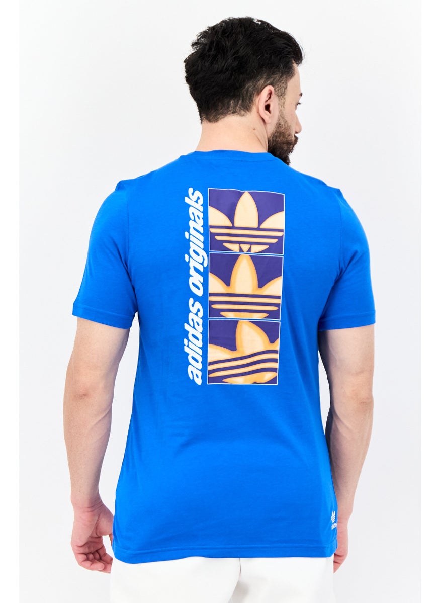 Men Sportswear Fit Short Sleeve Outdoor T-shirt, Blue Bird